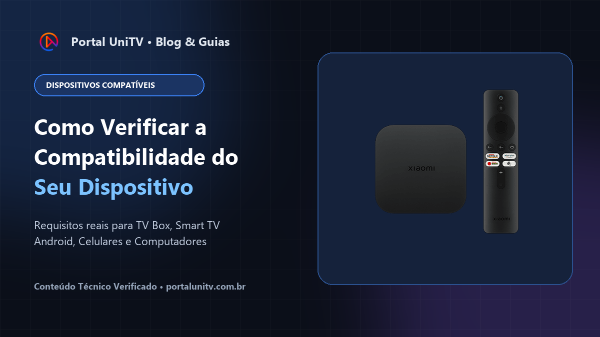 Capa do guia Como verificar a compatibilidade do seu dispositivo com a UniTV