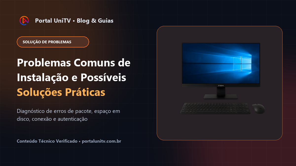Capa do guia Problemas comuns de instalação da UniTV e possíveis soluções