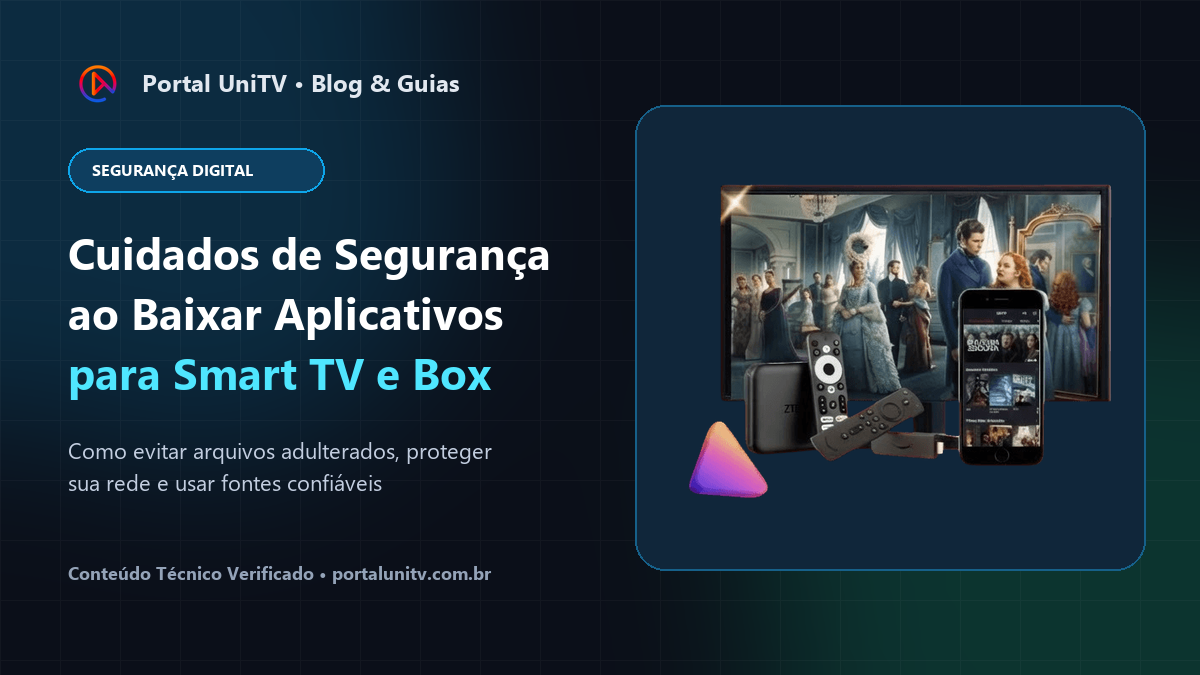 Capa do guia Cuidados de segurança ao baixar aplicativos para TV